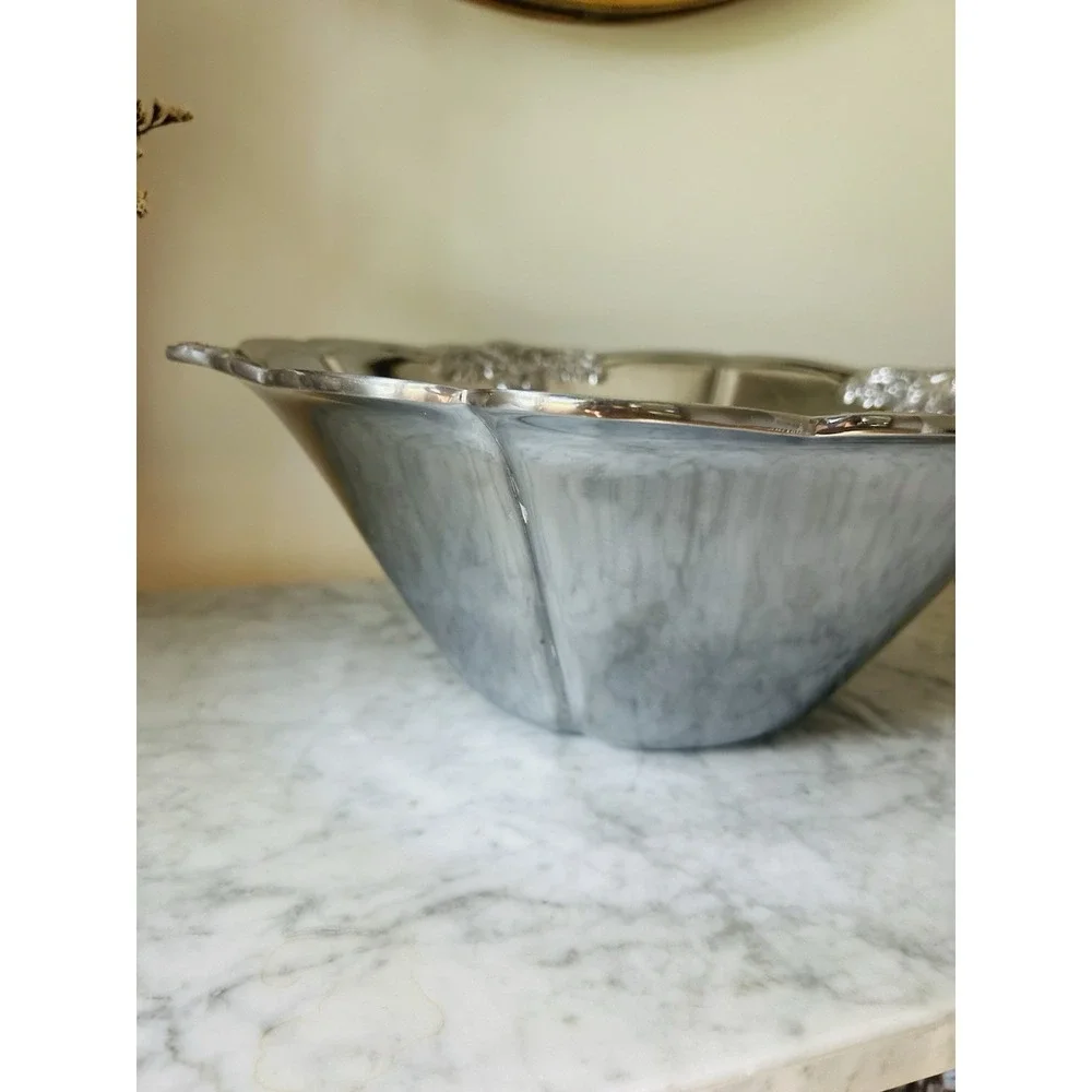 Large Silver Plate Wallace Grand Baroque Serving Bowl 14 Inches Holiday